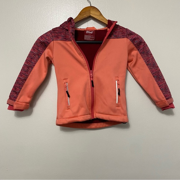 Crivit Toddler Girls Softshell Full Zip Hooded Jacket Pink Sz 2-4 YRS Outerwear - Picture 6 of 12